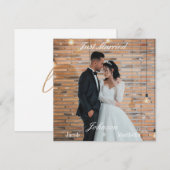Elegant Modern Custom Wedding Photo Thank You Card (Voorkant / Achterkant)