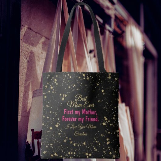 Elegant Modern Cute Mam Pink Gold Moederdag Tote Bag