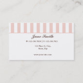 Elegant modern Cute Pink en White Stripes Visitekaartje (Achterkant)
