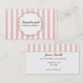 Elegant modern Cute Pink en White Stripes Visitekaartje (Voorkant / Achterkant)