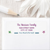 Elegant Modern Cute We hebben Beach New Address ve Etiket (Insitu)