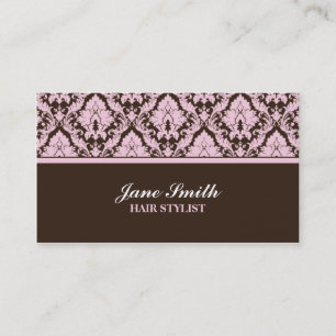 Elegant Modern Damask Floral Stylish Classy Visitekaartje