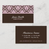 Elegant Modern Damask Floral Stylish Classy Visitekaartje (Voorkant / Achterkant)