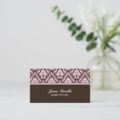 Elegant Modern Damask Floral Stylish Classy Visitekaartje (Staand voorkant)