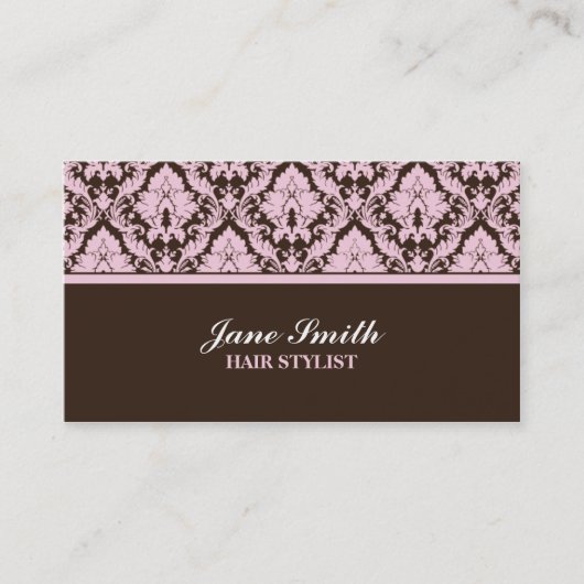 Elegant Modern Damask Floral Stylish Classy Visitekaartje (Voorkant)