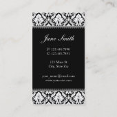 Elegant Modern Damask Floral Stylish Classy Visitekaartje (Achterkant)