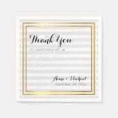 Elegant Modern dank-u gestreepte bruiloft Servetten (Voorkant)