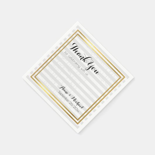 Elegant Modern dank-u gestreepte bruiloft Servetten (Hoek)