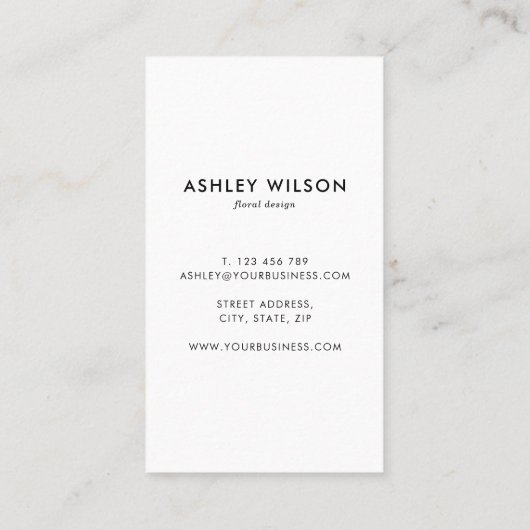 Elegant Modern Dark Floral Bouquet Visitekaartje (Achterkant)