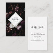 Elegant Modern Dark Floral Bouquet Visitekaartje (Voorkant / Achterkant)