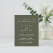 Elegant Modern Dark Green Wedding Enclosure Kaarte Kaart (Staand voorkant)