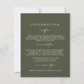 Elegant Modern Dark Green Wedding Enclosure Kaarte Kaart (Voorkant)