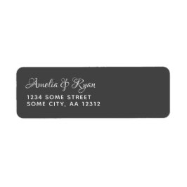 Elegant modern Dark Grey Typogray Return Address Etiket