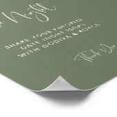 Elegant Modern Dark Sage Datum nacht ideeën teken Poster (Hoek)