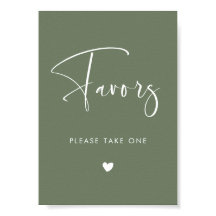 Elegant Modern Dark Sage Green bruiloft Favorieten