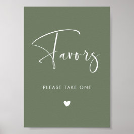 Elegant Modern Dark Sage Green bruiloft Favorieten Poster