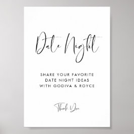 Elegant & Modern Date nacht ideeën teken Poster