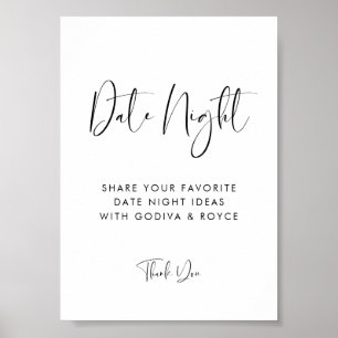 Elegant & Modern Date nacht ideeën teken Poster