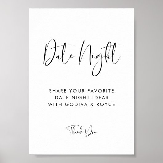 Elegant & Modern Date nacht ideeën teken Poster (Voorkant)