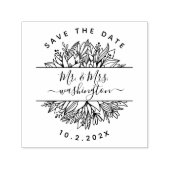 Elegant Modern de heer & Mrs Save The Date Flowers Zelfinktende Stempel (Design)