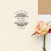 Elegant Modern de heer & Mrs Save The Date Flowers Zelfinktende Stempel