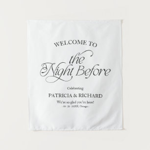 Elegant Modern De Nacht Voor Welkom Bord Wandkleed