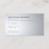 Elegant modern design Clean Plain Trendy Silver Visitekaartje (Voorkant)