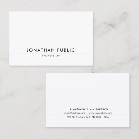 Elegant modern design met minimalistische grafisch visitekaartje (Voorkant / Achterkant)