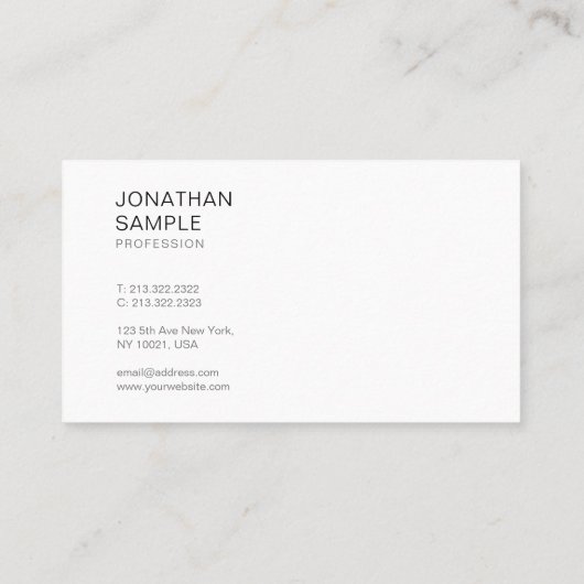 Elegant modern design, stijlvol en professioneel visitekaartje (Achterkant)