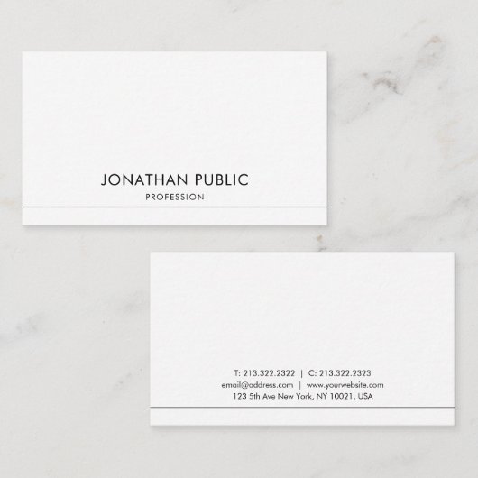 Elegant modern design, trendy gladde afbeelding visitekaartje (Voorkant / Achterkant)