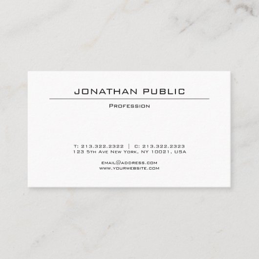 Elegant modern design Trendy Plain Minimalist Visitekaartje (Voorkant)