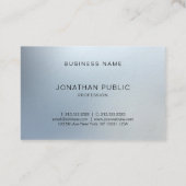 Elegant modern design, zilveren look Luxe Plain Visitekaartje (Achterkant)