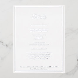 Elegant Modern Details Silver Foil Enclosure Kaart