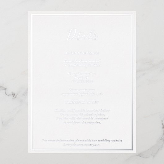 Elegant Modern Details Silver Foil Enclosure Kaart (Voorkant)