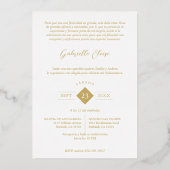 Elegant Modern Diamond Shape Mis XV años Floral Folie Uitnodiging (Achterkant)