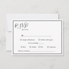 Elegant Modern Dietary Restriction Wedding RSVP Kaartje