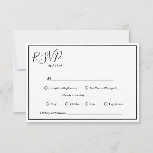 Elegant Modern Dietary Restriction Wedding RSVP Kaartje