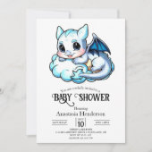 Elegant Modern Digital Dragon Baby shower Kaart (Voorkant)