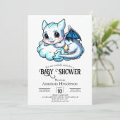 Elegant Modern Digital Dragon Baby shower Kaart (Staand voorkant)