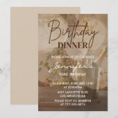 Elegant Modern Diner Champagne 93e verjaardag Kaart (Voorkant / Achterkant)