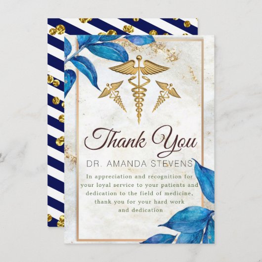 Elegant Modern Doctor Hartelijk dank Bedankkaart (Voorkant / Achterkant)