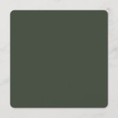 Elegant Modern Donker Mos Groen Bruiloft Menu (Achterkant)