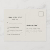 Elegant & modern Donker salie groen bruiloft RSVP Briefkaart (Achterkant)