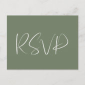 Elegant & modern Donker salie groen bruiloft RSVP Briefkaart (Voorkant)