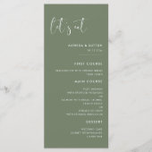 Elegant & modern donker salie groen Let's eat brui Menu (Voorkant)