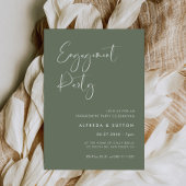 Elegant & modern Donker salie groen Verlovingsfees Kaart