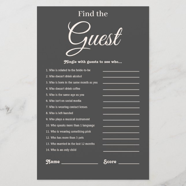 Elegant modern donkergrijs Vrijgezellenfeest (Achterkant)