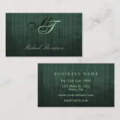 Elegant modern donkergroen zwart metaal visitekaartje (Voorkant / Achterkant)
