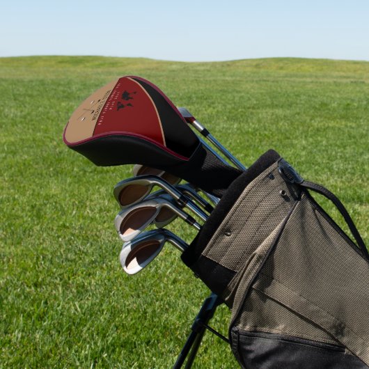 elegant modern donkerrood golfheadcover (Insitu)