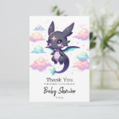 Elegant Modern Dragon Baby shower Bedankkaart (Staand voorkant)
